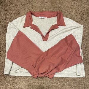 Blue Blush cropped long sleeve